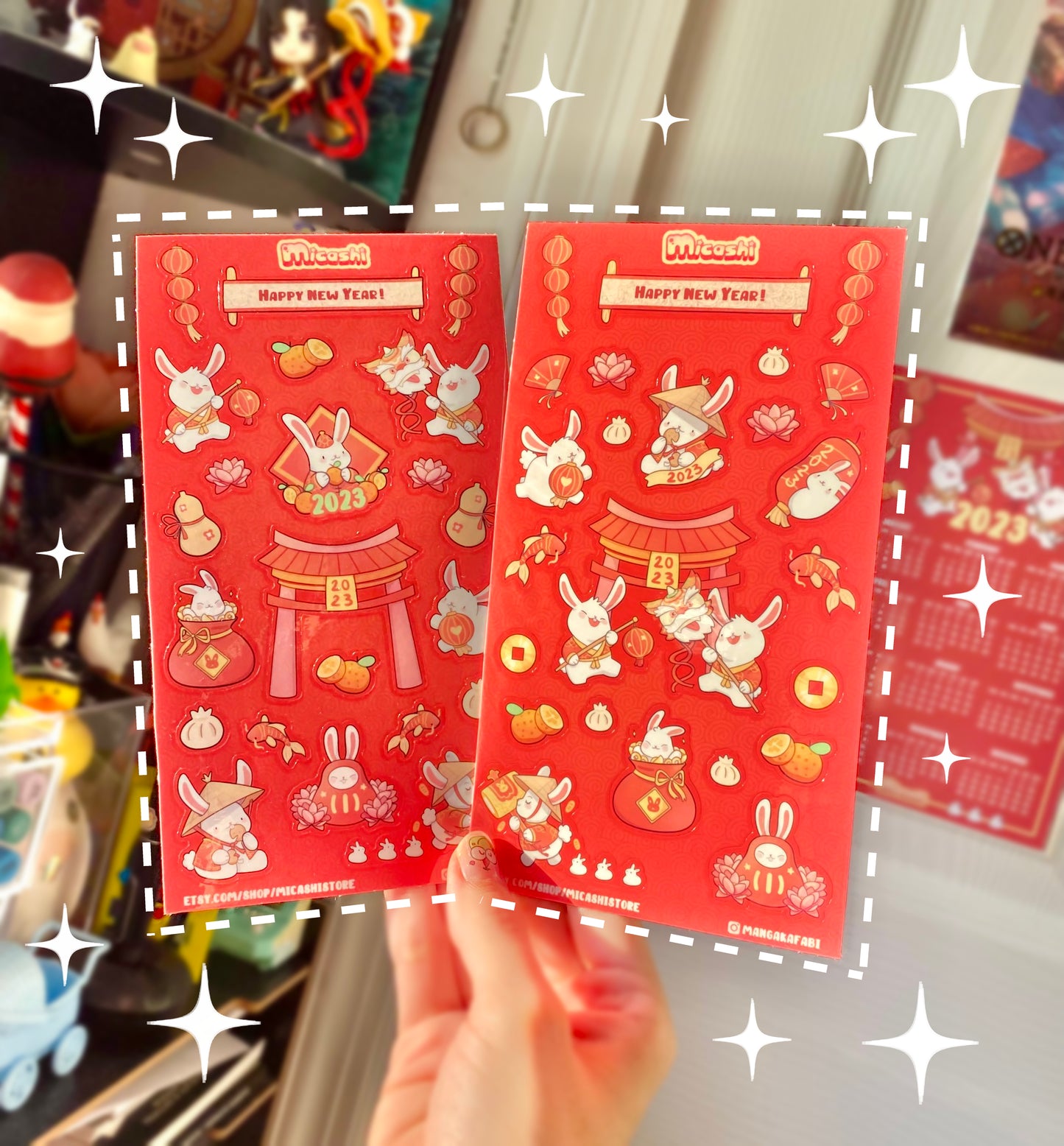 Cute Lunar New Year 2023 Sticker Sheets - Year of the rabbit - chinese new year