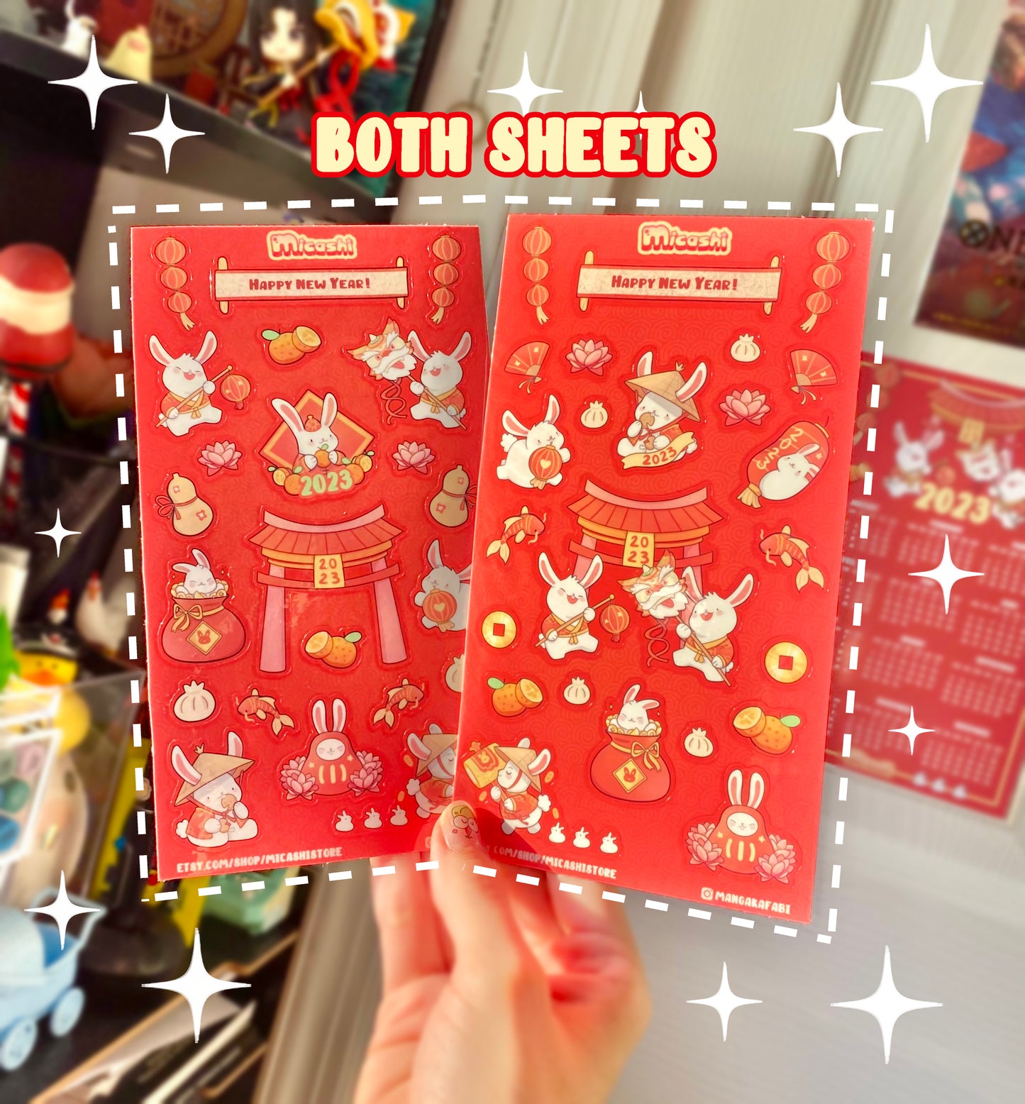 Cute Lunar New Year 2023 Sticker Sheets - Year of the rabbit - chinese new year